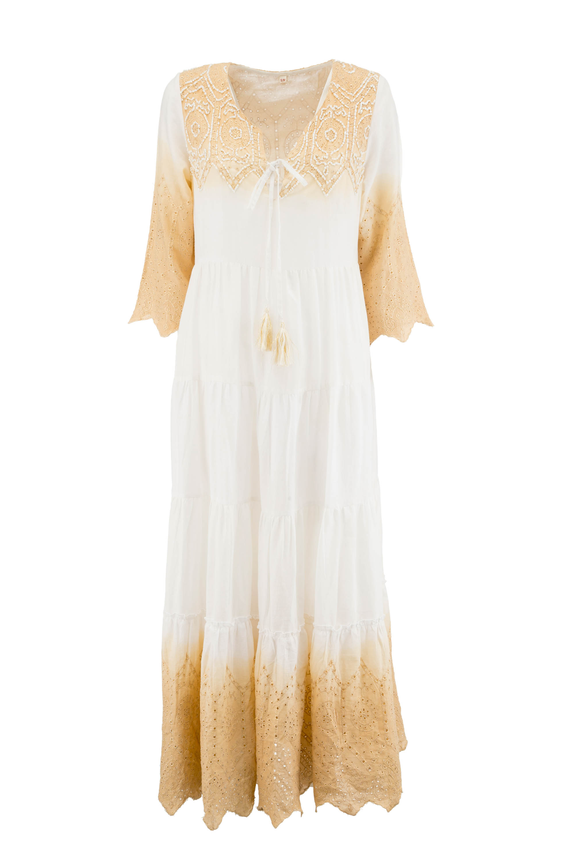CAFTAN WHITE AND BEIGE - AMR-VE1613